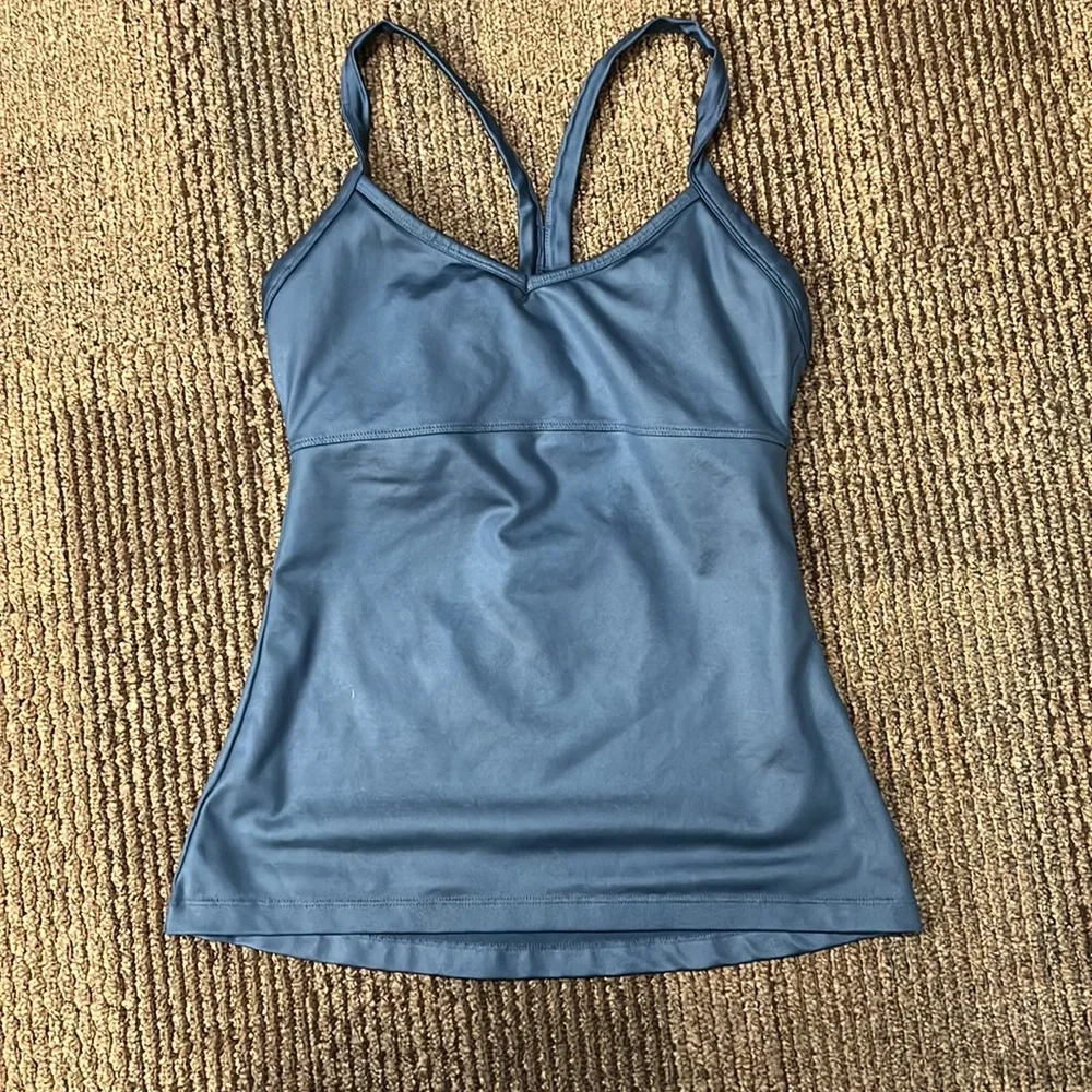 Alo Yoga REFLECTION Blue Glossy Tank size S